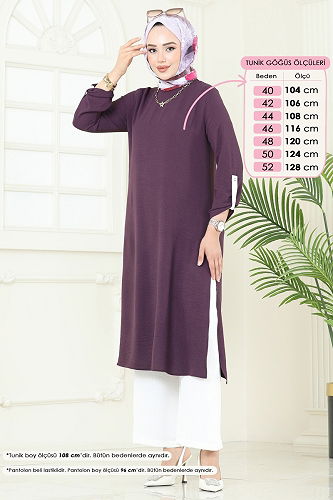 moda selvim Combined 1994FON792 Dark Lilac - Thumbnail