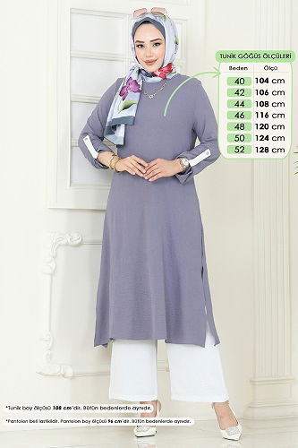 moda selvim طقم رمادي 1994FON792 - Thumbnail