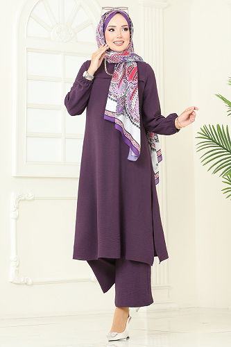 moda selvim Combined 1996FON792 Purple - Thumbnail