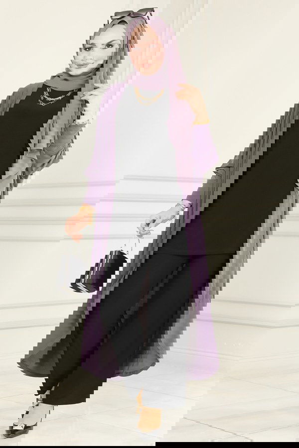 Modaselvim خصم صافٍ20%+20% في سلة التسوق طقم ليلكي غامق وأسود 2001EFY843