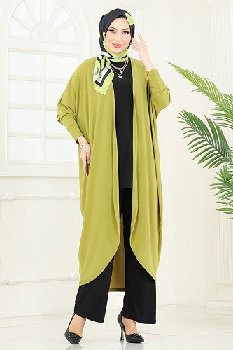 moda selvim طقم فسفوري & أسود 2001MEY846 - Thumbnail