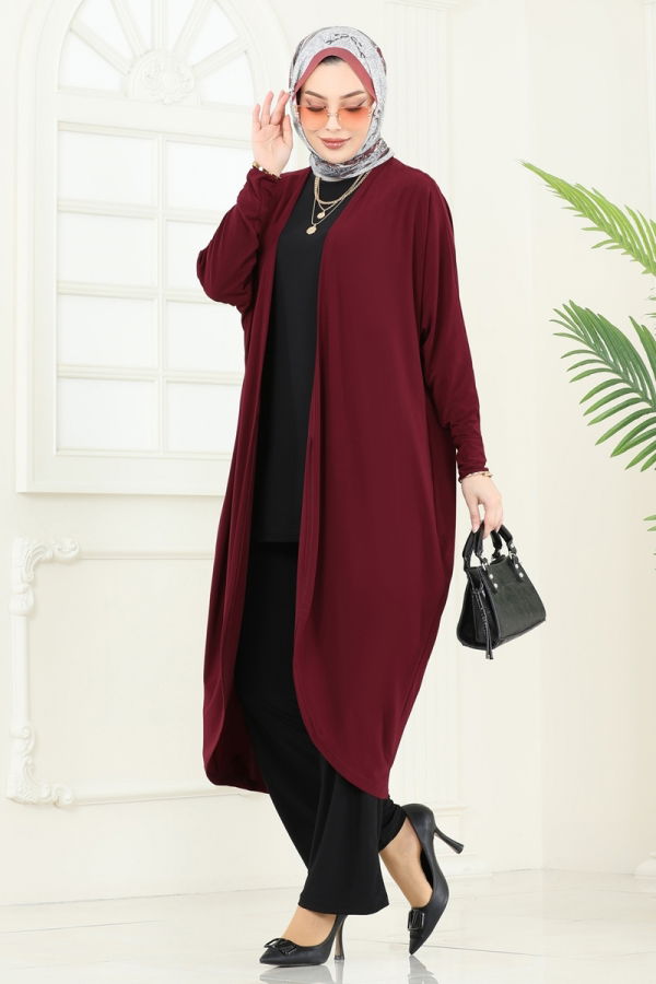 Modaselvim خصم صافٍ20%+20% في سلة التسوق طقم خمري و أسود 2001MEY846