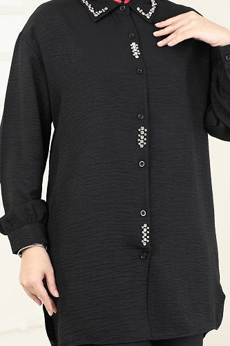 moda selvim طقم أسود 2002HBS856 - Thumbnail