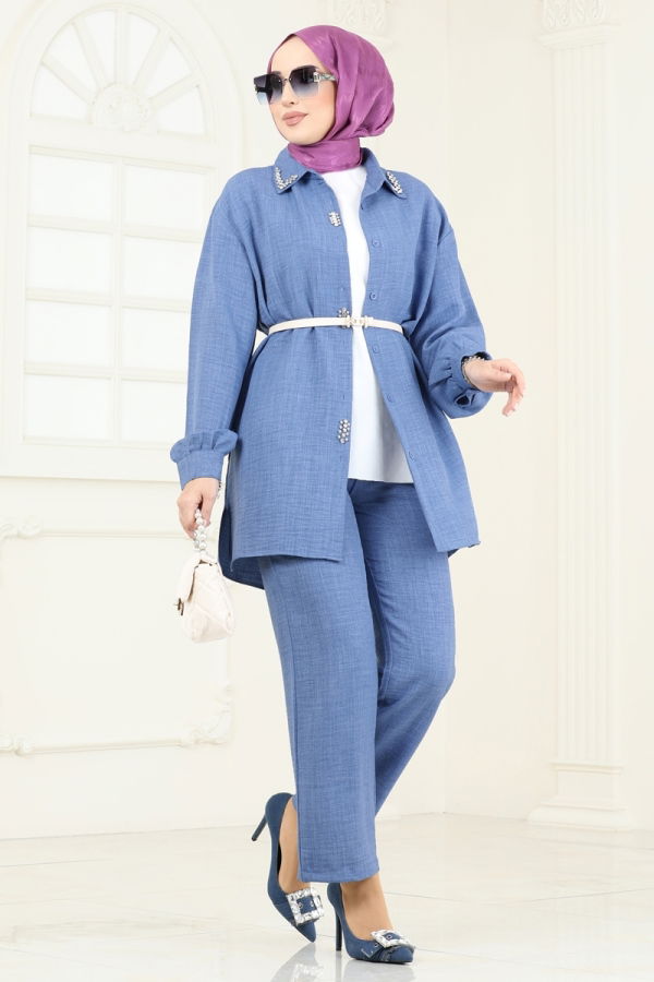 Modaselvim خصم صافٍ20%+20% في سلة التسوق طقم ازرق 2002HBS856