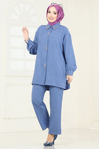 moda selvim طقم ازرق 2002HBS856 - Thumbnail