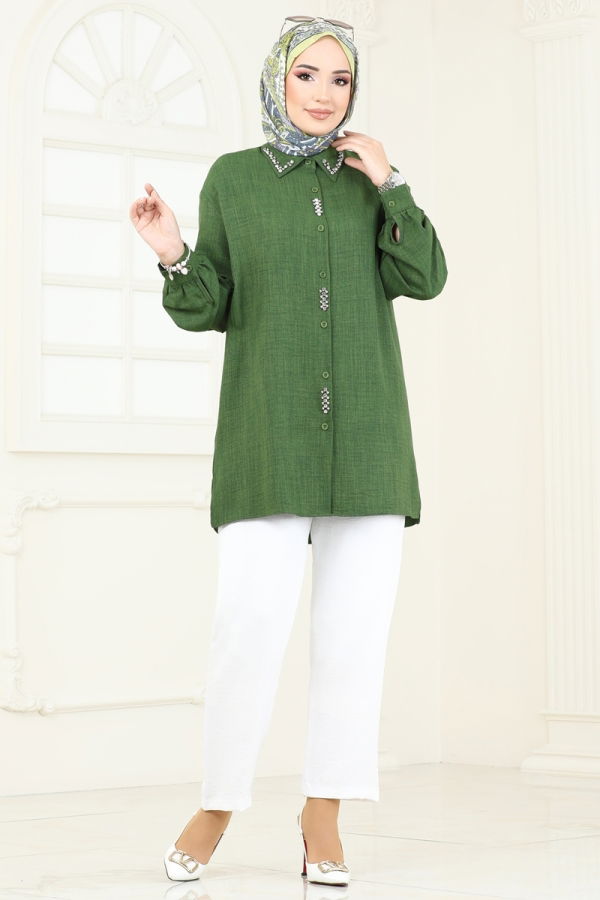 Modaselvim NET 20%+20% DISCOUNT IN THE CARD Combined 2002HBS856 Khaki&Ecru