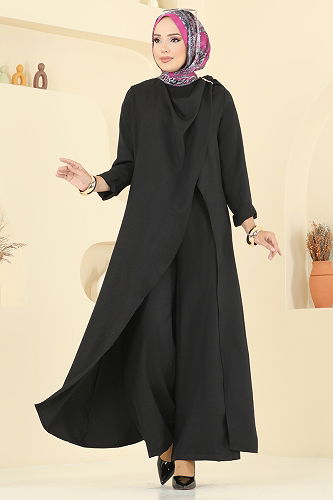 moda selvim طقم أسود 2005FON792 - Thumbnail