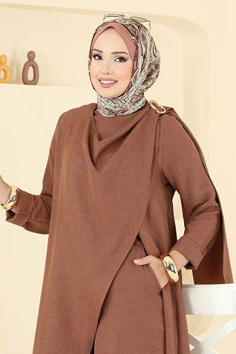 moda selvim Combined 2005FON792 Brown - Thumbnail