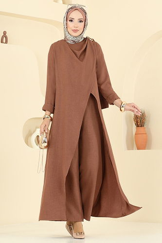 moda selvim Combined 2005FON792 Brown - Thumbnail