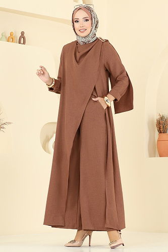 moda selvim Combined 2005FON792 Brown - Thumbnail