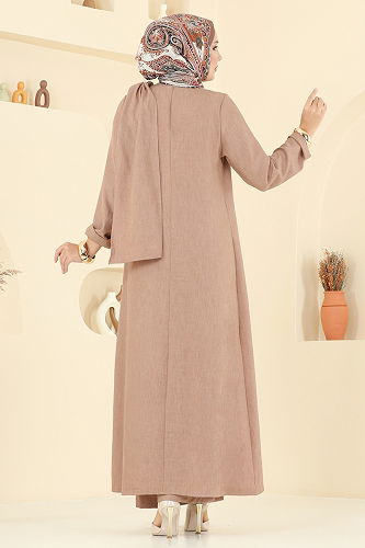 moda selvim طقم بيج غامق 2005FON792 - Thumbnail