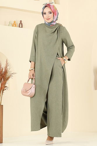 moda selvim طقم اخضر عفني 2005FON792 - Thumbnail