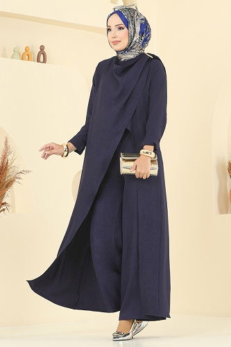 moda selvim طقم كحلي 2005FON792 - Thumbnail