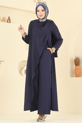 moda selvim طقم كحلي 2005FON792 - Thumbnail