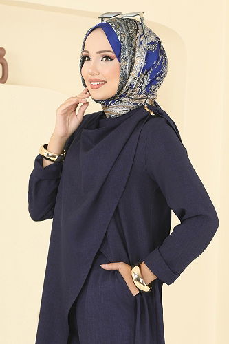 moda selvim طقم كحلي 2005FON792 - Thumbnail