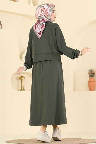 moda selvim طقم اخضر عفني 2005TPK1167 - Thumbnail