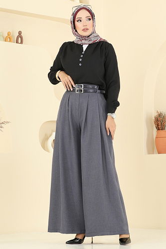 moda selvim طقم أسود و رمادي 2006FON792 - Thumbnail