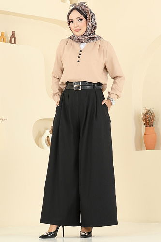 moda selvim طقم بيج وأسود 2006FON792 - Thumbnail