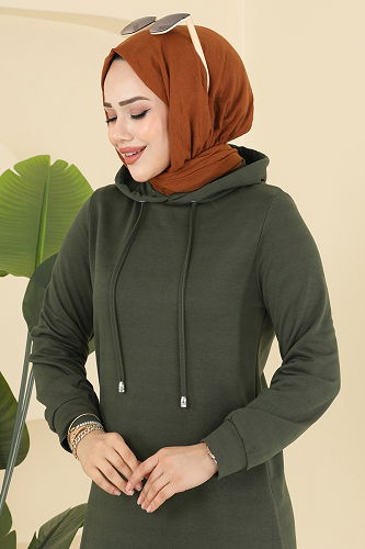 moda selvim طقم أخضر عفني و بيج 2007FON792 - Thumbnail