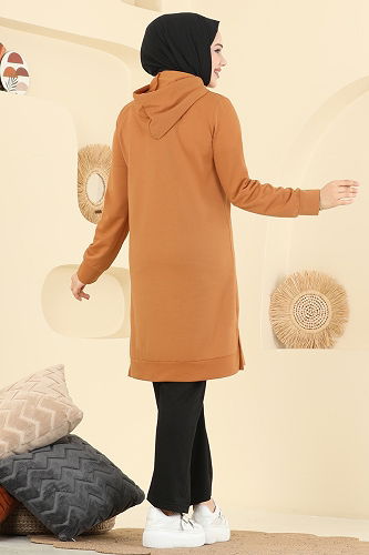 moda selvim Combined 2007FON792 Mustard & Black - Thumbnail