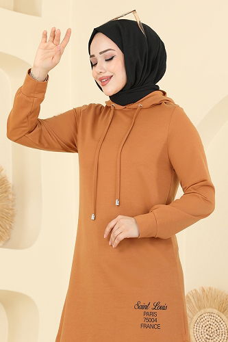 moda selvim طقم خردلي وأسود 2007FON792 - Thumbnail