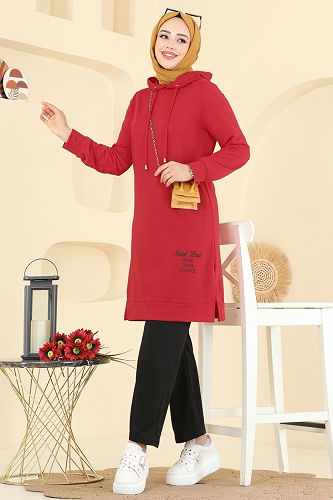 moda selvim طقم أحمر و أسود 2007FON792 - Thumbnail