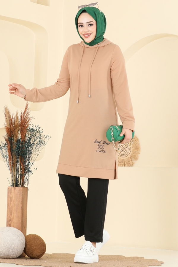 Modaselvim الاطقم طقم بيج وأسود 2007FON792