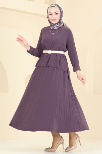 moda selvim طقم ليلكي غامق 2008MEY846 - Thumbnail
