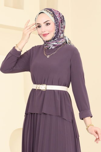 moda selvim طقم ليلكي غامق 2008MEY846 - Thumbnail