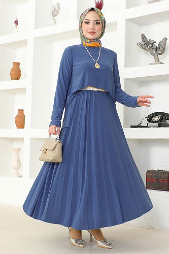 moda selvim طقم ازرق 2008MEY846 - Thumbnail