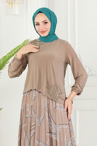 moda selvim طقم بيج 2009MEY846 - Thumbnail