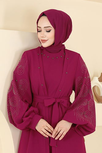 moda selvim طقم عنابي 2012FMZ1159 - Thumbnail