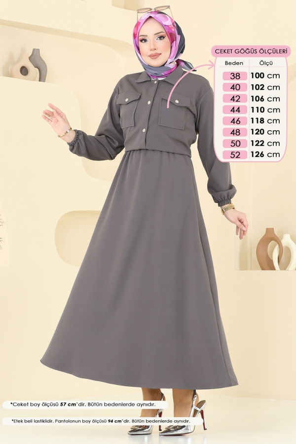 Modaselvim Hijab Combinations Combined 2013MP806 Anthracite