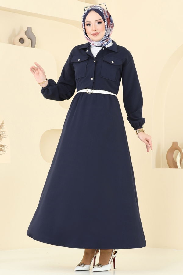 Modaselvim Hijab Combinations Combined 2013MP806 Navy Blue