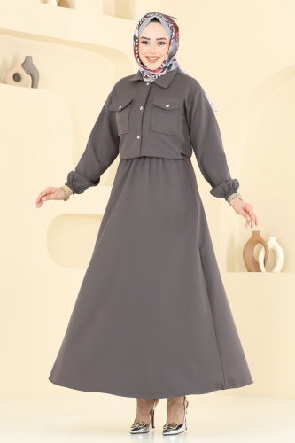 moda selvim طقم رمادي غامق 2013MP806 - Thumbnail