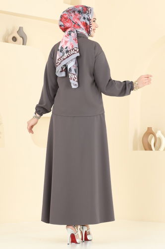 moda selvim طقم رمادي غامق 2013MP806 - Thumbnail