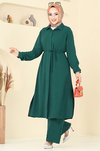 moda selvim طقم زيتي 2017MEY846 - Thumbnail