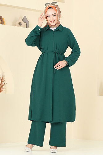 moda selvim طقم زيتي 2017MEY846 - Thumbnail