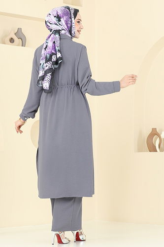 moda selvim طقم رمادي 2017MEY846 - Thumbnail