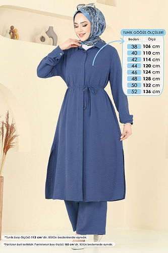 moda selvim طقم ازرق 2017MEY846 - Thumbnail