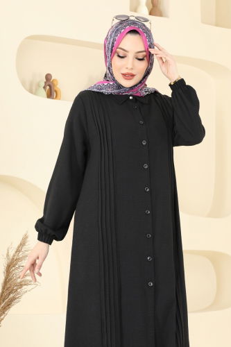moda selvim طقم أسود 2019MEY846 - Thumbnail