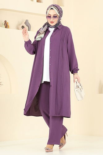 moda selvim Combined 2019MEY846 Dark Lilac - Thumbnail