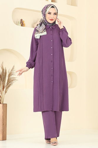 moda selvim Combined 2019MEY846 Dark Lilac - Thumbnail