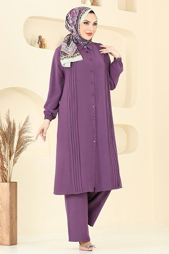 moda selvim Combined 2019MEY846 Dark Lilac - Thumbnail