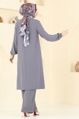 moda selvim طقم رمادي 2019MEY846 - Thumbnail