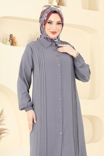 moda selvim طقم رمادي 2019MEY846 - Thumbnail