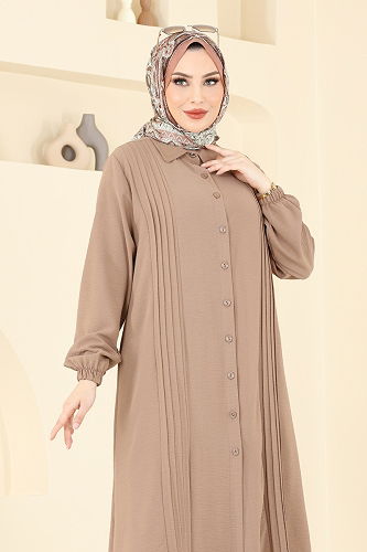 moda selvim طقم بيج 2019MEY846 - Thumbnail