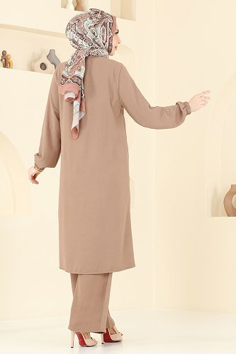 moda selvim طقم بيج 2019MEY846 - Thumbnail