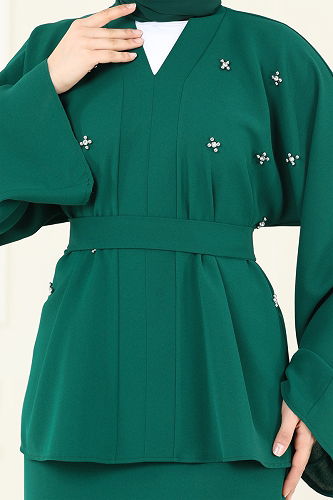 moda selvim طقم زيتي 2021ARL1089 - Thumbnail