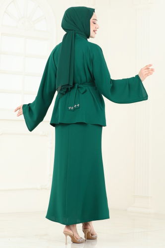 moda selvim طقم زيتي 2021ARL1089 - Thumbnail